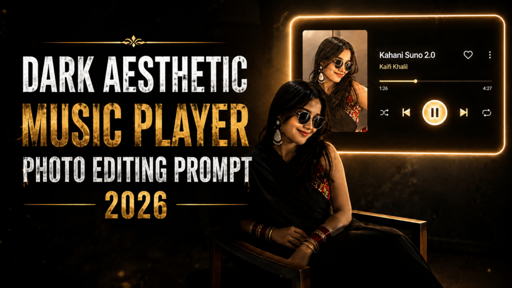 Dark Aesthetic Music Player Photo Editing Prompt