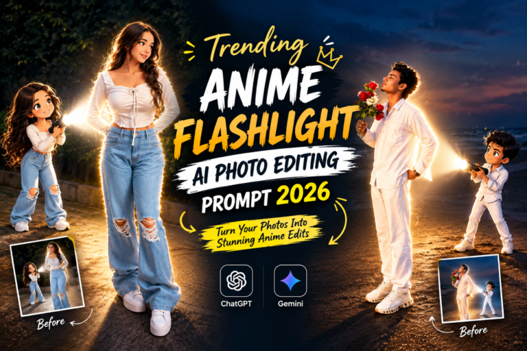 Trending Anime Flashlight AI Photo Editing Prompt 2026